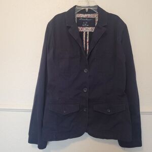 Eddie Bauer Vintage Cotton Blazer‎ Jacket Womens Sz 12 Tall Altered Sides